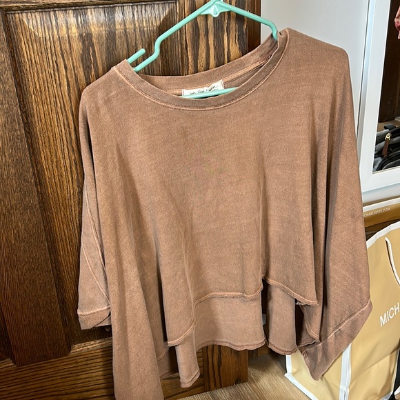 Free People cropped oversized shirt (M) - Picture 1 of 9